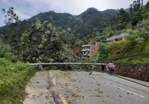 नुवाकोटको केउरेनीमा आएको हावाहुरीको कारण विद्युत सेवा अबरुद्ध,